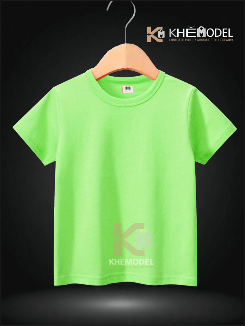 Polos Niños Verde Manzana 100% Algodón Reactivo Compactado
