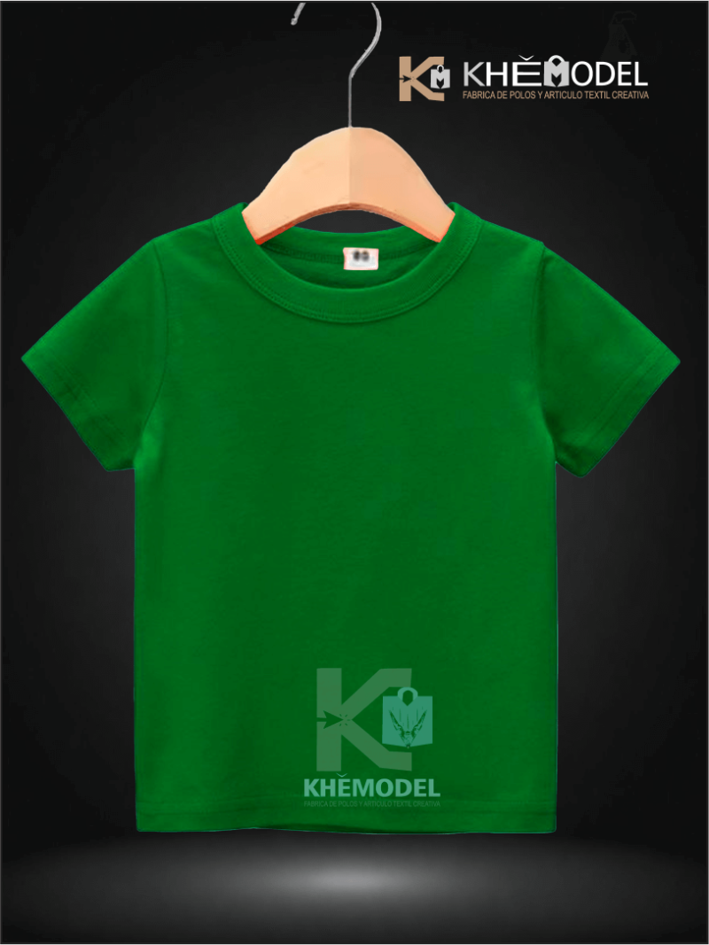 Polos Niños Verde Perico 100% Algodón Reactivo Compactado